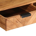 Tavolino da Salotto 110x55x40 cm in Legno Massello di Acacia