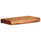 Mensole da Parete 2 pz 30x20x3,5 cm in Legno Massello di Acacia