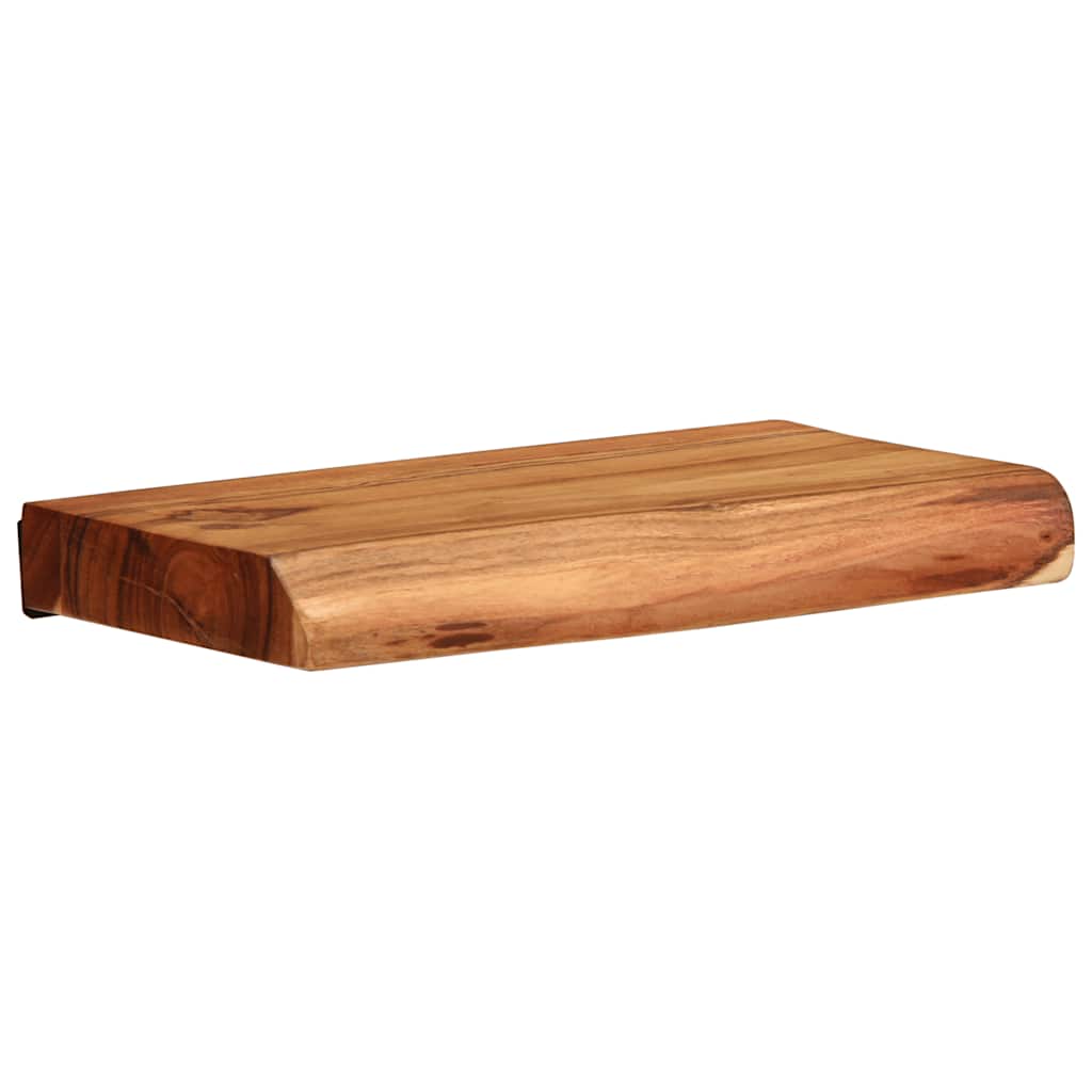 Mensole da Parete 2 pz 30x20x3,5 cm in Legno Massello di Acacia