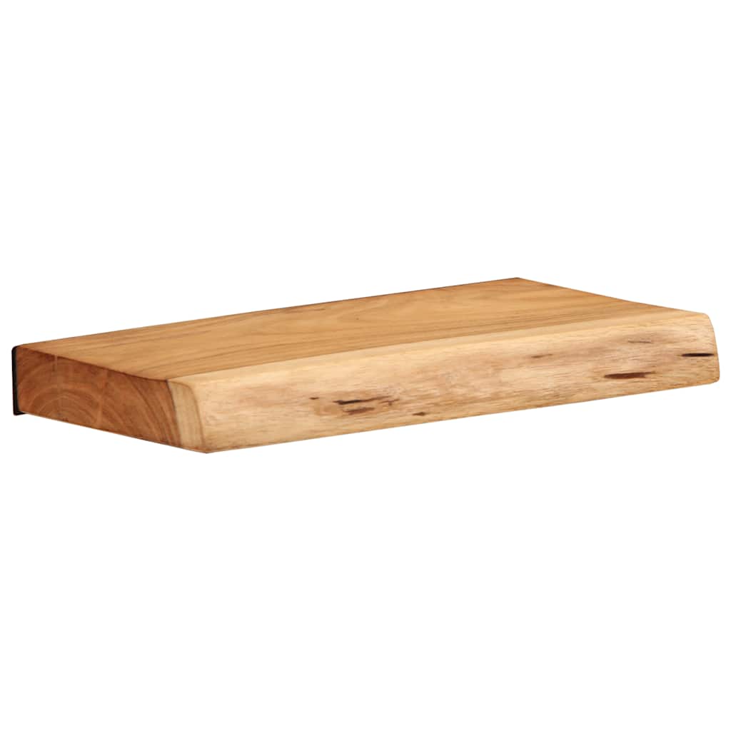 Mensole da Parete 2 pz 30x20x3,5 cm in Legno Massello di Acacia