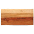 Mensole da Parete 2 pz 40x20x3,5 cm in Legno Massello di Acacia