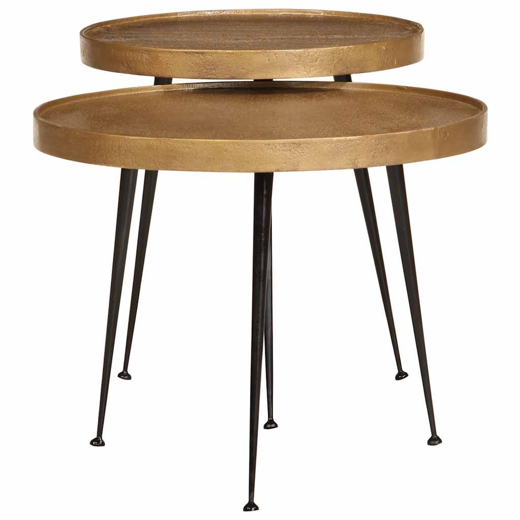 Tavolini da Salotto 2 pz Oro in Legno Multistrato