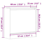 Scarpiera Bianca 60x21x57 cm in Legno Multistrato