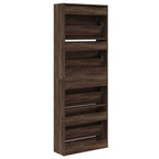 Scarpiera Rovere Marrone 60x21x163,5 cm in Legno Multistrato