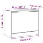 Scarpiera Grigio Cemento 80x34x63 cm in Legno Multistrato