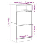 Scarpiera Nera 60x34x116 cm in Legno Multistrato