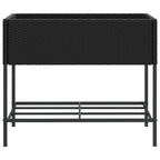 Fioriera da Giardino con Ripiano Nera in Polyrattan