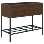 Fioriera da Giardino con Ripiano Marrone in Polyrattan