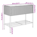 Fioriera da Giardino con Ripiano Marrone in Polyrattan