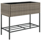 Fioriera da Giardino con Ripiano Grigia in Polyrattan