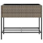 Fioriera da Giardino con Ripiano Grigia in Polyrattan