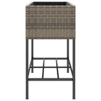 Fioriera da Giardino con Ripiano Grigia in Polyrattan