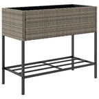 Fioriera da Giardino con Ripiano Grigia in Polyrattan