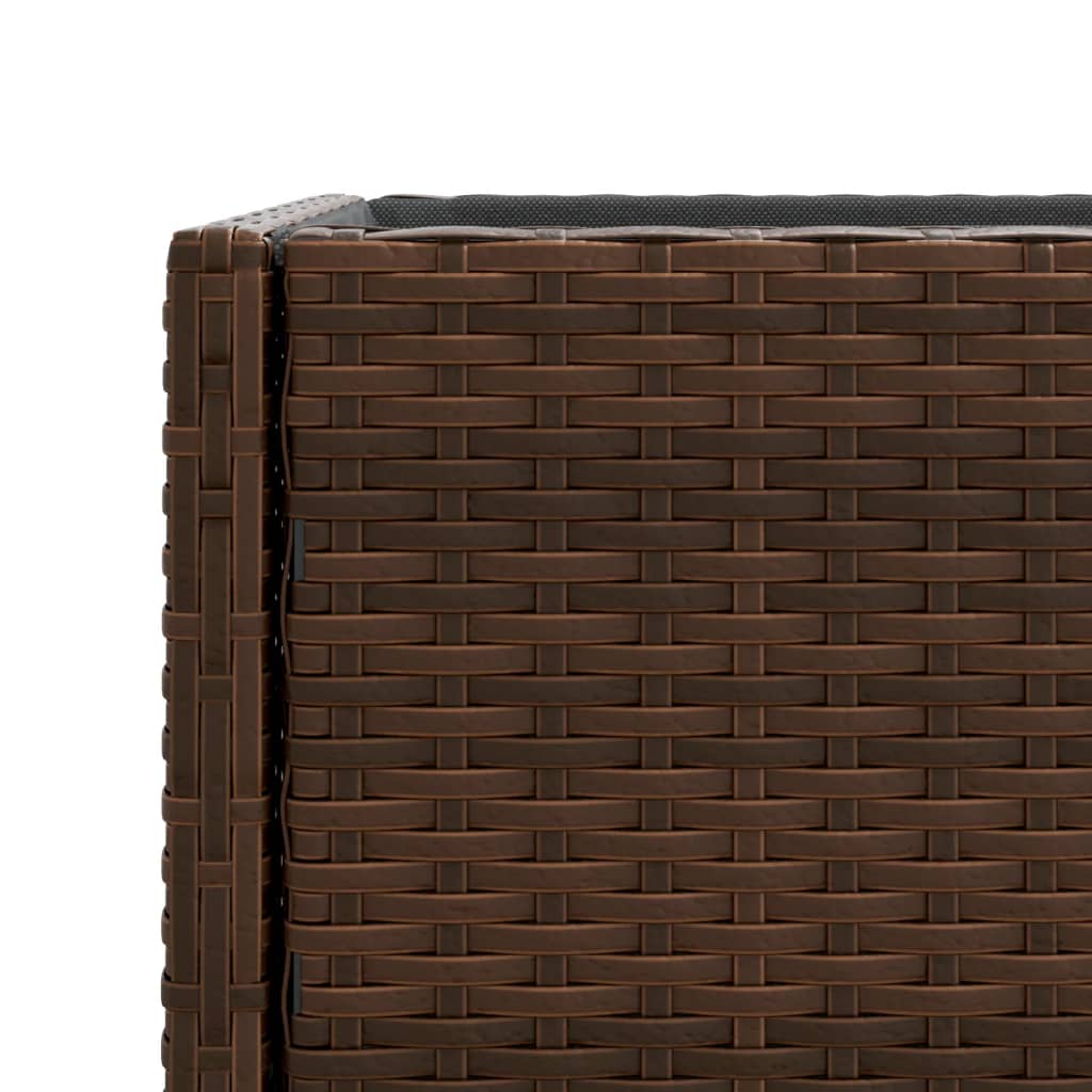 Fioriera da Giardino con Ripiano Marrone in Polyrattan