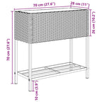 Fioriera da Giardino con Ripiano Marrone in Polyrattan