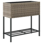 Fioriera da Giardino con Ripiano Grigia in Polyrattan