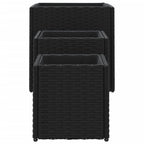 Fioriere da Giardino 3 pz Nere in Polyrattan