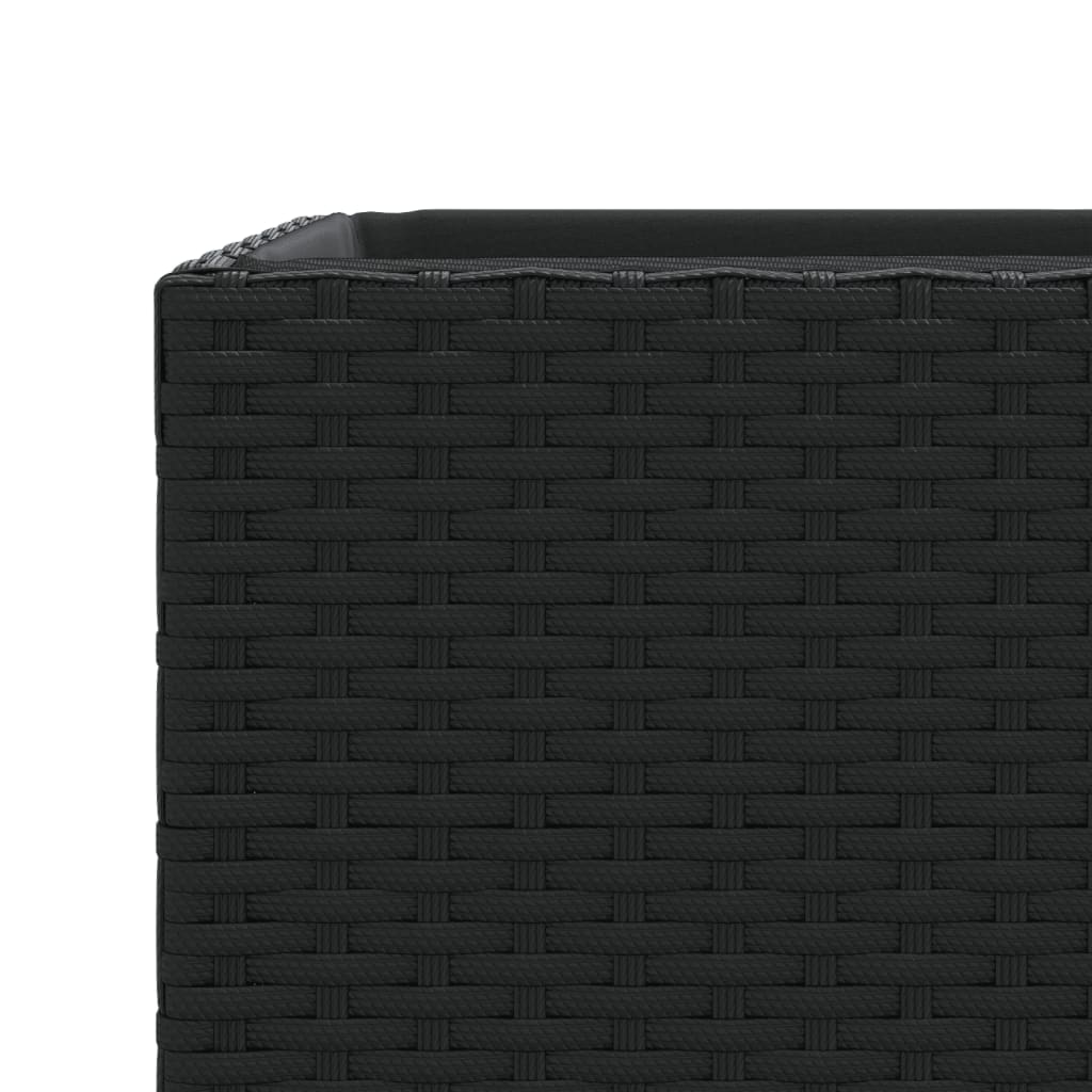 Fioriere da Giardino 3 pz Nere in Polyrattan