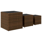 Fioriere da Giardino 3 pz Marroni in Polyrattan