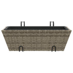 Fioriere con Ganci 2 pz Grigie in Polyrattan