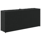 Fioriera da Giardino con 2 Vasi Nera 90x20x40 cm in Polyrattan