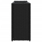 Fioriera da Giardino con 2 Vasi Nera 90x20x40 cm in Polyrattan
