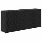 Fioriera da Giardino con 2 Vasi Nera 90x20x40 cm in Polyrattan