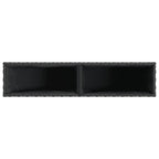 Fioriera da Giardino con 2 Vasi Nera 90x20x40 cm in Polyrattan