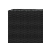 Fioriera da Giardino con 2 Vasi Nera 90x20x40 cm in Polyrattan