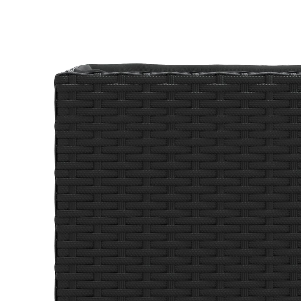 Fioriera da Giardino con 2 Vasi Nera 90x20x40 cm in Polyrattan