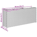 Fioriera da Giardino con 2 Vasi Nera 90x20x40 cm in Polyrattan