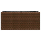 Fioriera con 2 Vasi Marrone 90x20x40 cm in Polyrattan