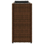 Fioriera con 2 Vasi Marrone 90x20x40 cm in Polyrattan