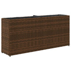 Fioriera con 2 Vasi Marrone 90x20x40 cm in Polyrattan