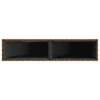 Fioriera con 2 Vasi Marrone 90x20x40 cm in Polyrattan