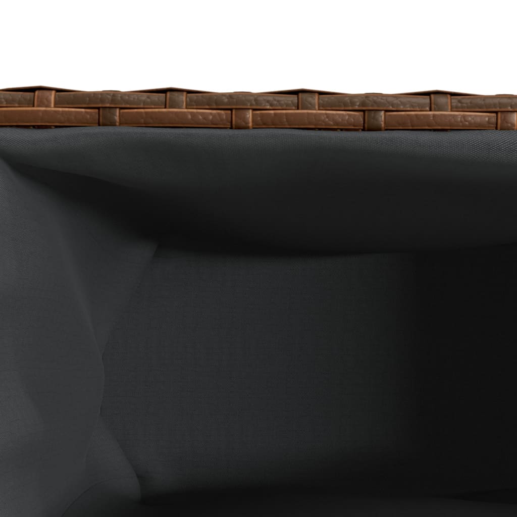 Fioriera con 2 Vasi Marrone 90x20x40 cm in Polyrattan