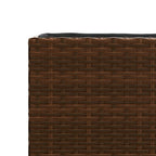 Fioriera con 2 Vasi Marrone 90x20x40 cm in Polyrattan