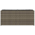 Fioriera da Giardino con 2 Vasi Grigia 90x20x40cm in Polyrattan