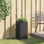 Fioriera da Giardino Nero 30x30x60 cm in Polyrattan