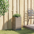 Fioriera da Giardino Grigia 30x30x60 cm in Polyrattan