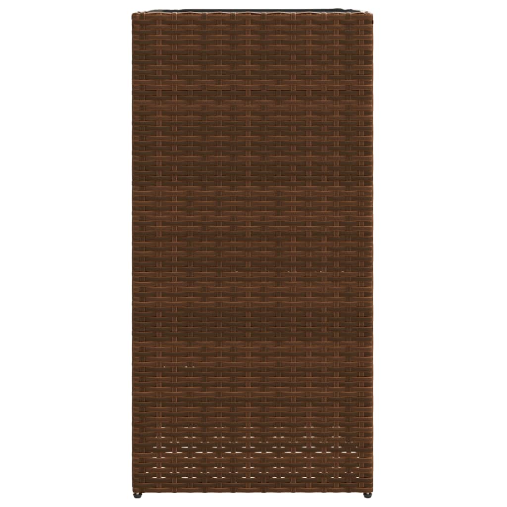 Fioriera da Giardino Marrone 40x40x80 cm in Polyrattan