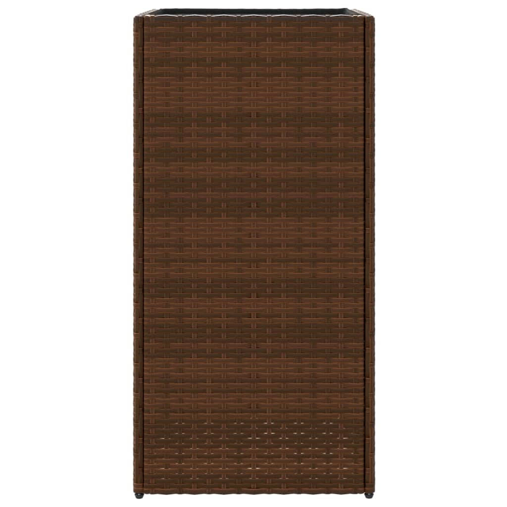 Fioriera da Giardino Marrone 40x40x80 cm in Polyrattan