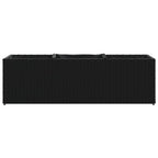 Fioriera da Giardino con 3 Vasi Nera 105x30x32 cm in Polyrattan