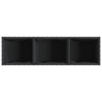 Fioriera da Giardino con 3 Vasi Nera 105x30x32 cm in Polyrattan