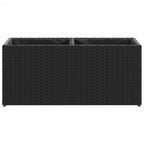 Fioriera da Giardino con 2 Vasi Nera 72x30x32 cm in Polyrattan