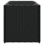 Fioriera da Giardino con 2 Vasi Nera 72x30x32 cm in Polyrattan