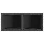 Fioriera da Giardino con 2 Vasi Nera 72x30x32 cm in Polyrattan