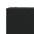 Fioriera da Giardino con 2 Vasi Nera 72x30x32 cm in Polyrattan