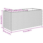 Fioriera da Giardino con 2 Vasi Nera 72x30x32 cm in Polyrattan
