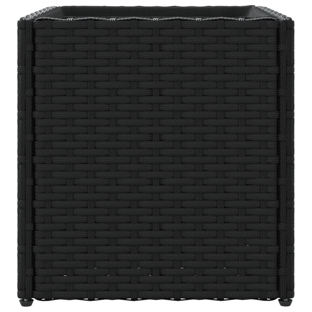 Fioriera da Giardino Nera 36x30x32 cm in Polyrattan